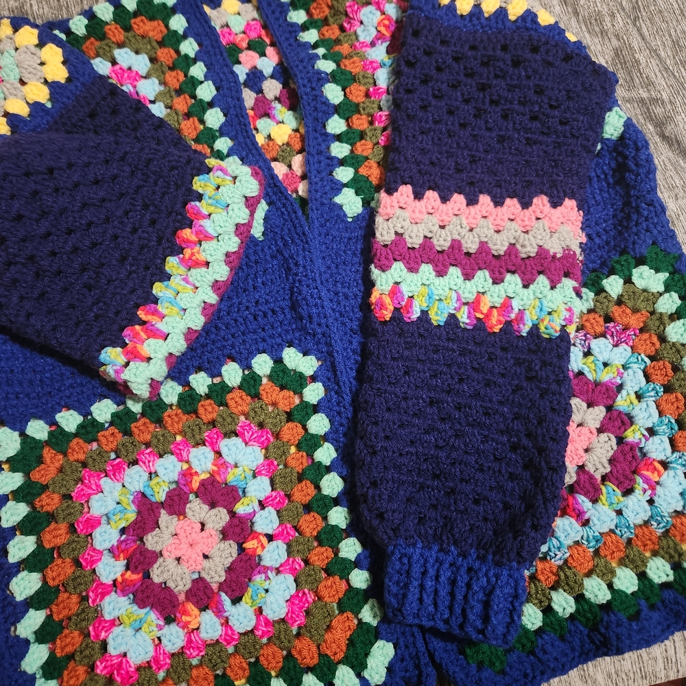 Vibrant Multicolor Crochet Women's Jacket - Picture 4 of 5